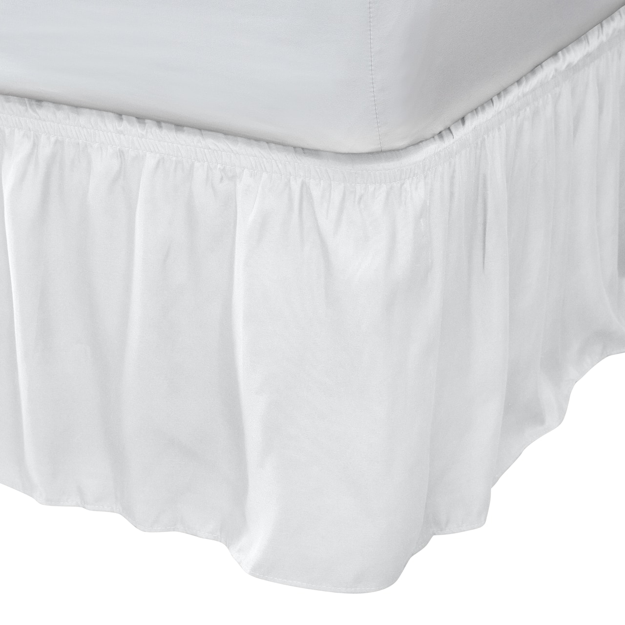 Home Details White Wrap Around Bed Ruffle, Twin/Full